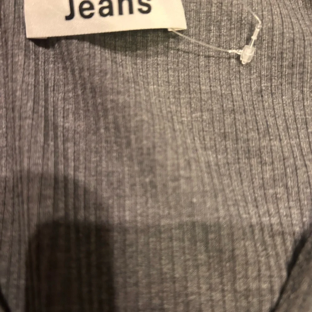 Reformation Jennie small chic ribbed ruched Long Sleeve smoke grey mini Dress - Picture 4 of 4